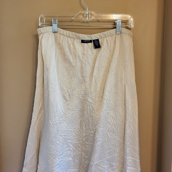 Izod. Linen blend skirt with ruffle. Natural colour. S. - Picture 4 of 8